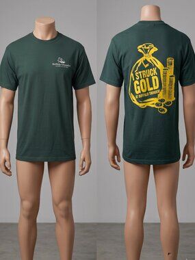 Buffalo Thunder Resort Casino T-Shirt I Struck Gold Graphic Tee Green Large XL